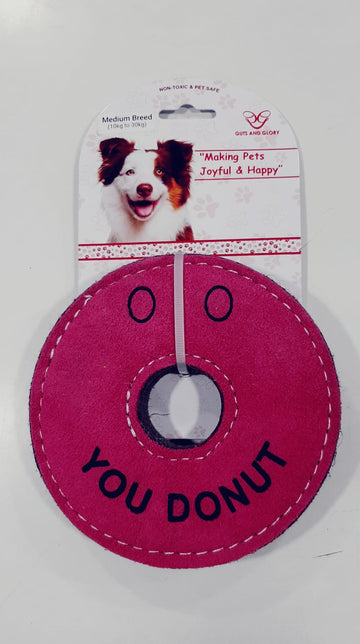 Guts And Glory Derrick The Donut Dog Toy - Pink